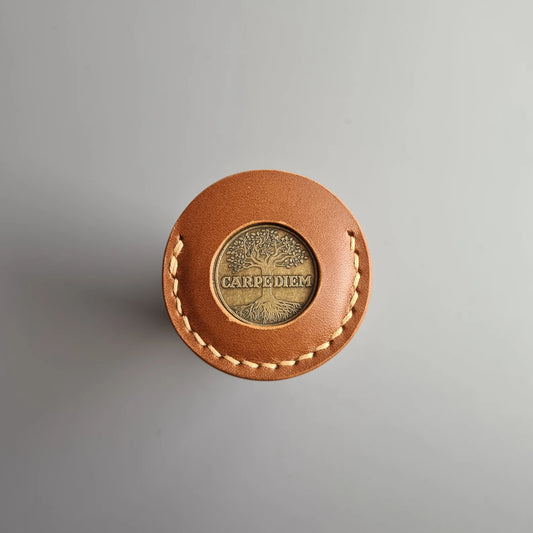 Leather Coin Holder with Cut-out Hole