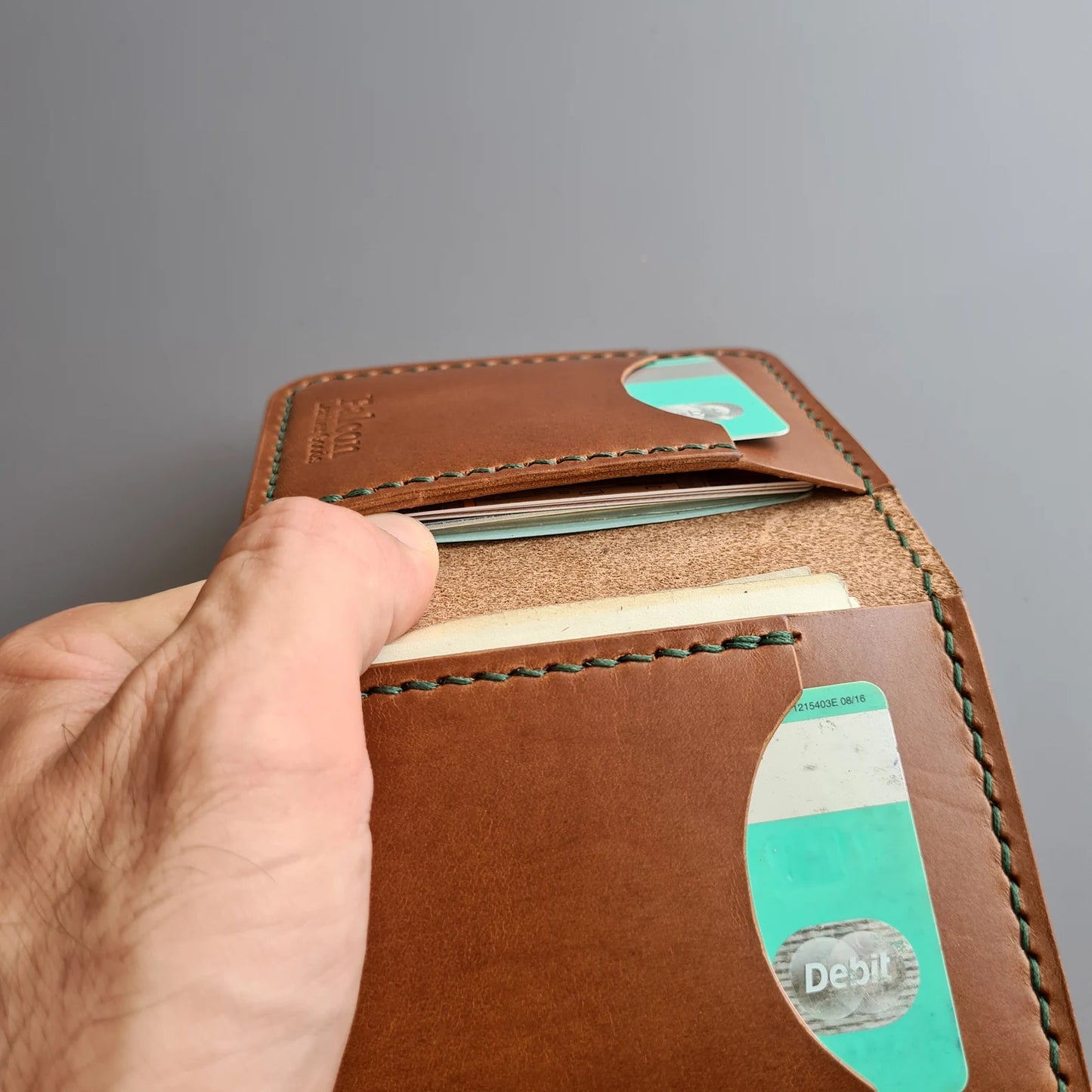 Handmade Edc Leather Wallet with a Pen Slot