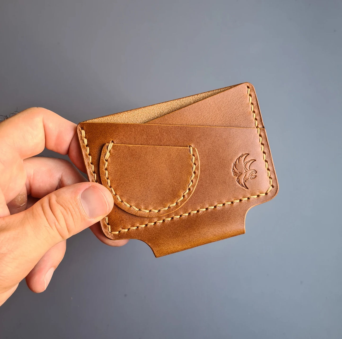 Leather EDC Wallet With Pen Slot & Coin Pocket
