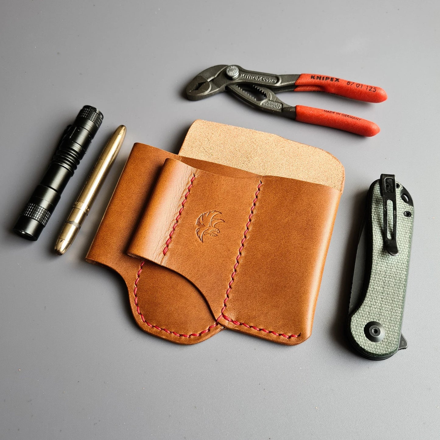 Handmade Edc Leather Organizer With Belt Loop