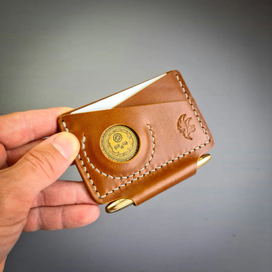 Leather EDC Wallet With Pen Slot & Coin Pocket