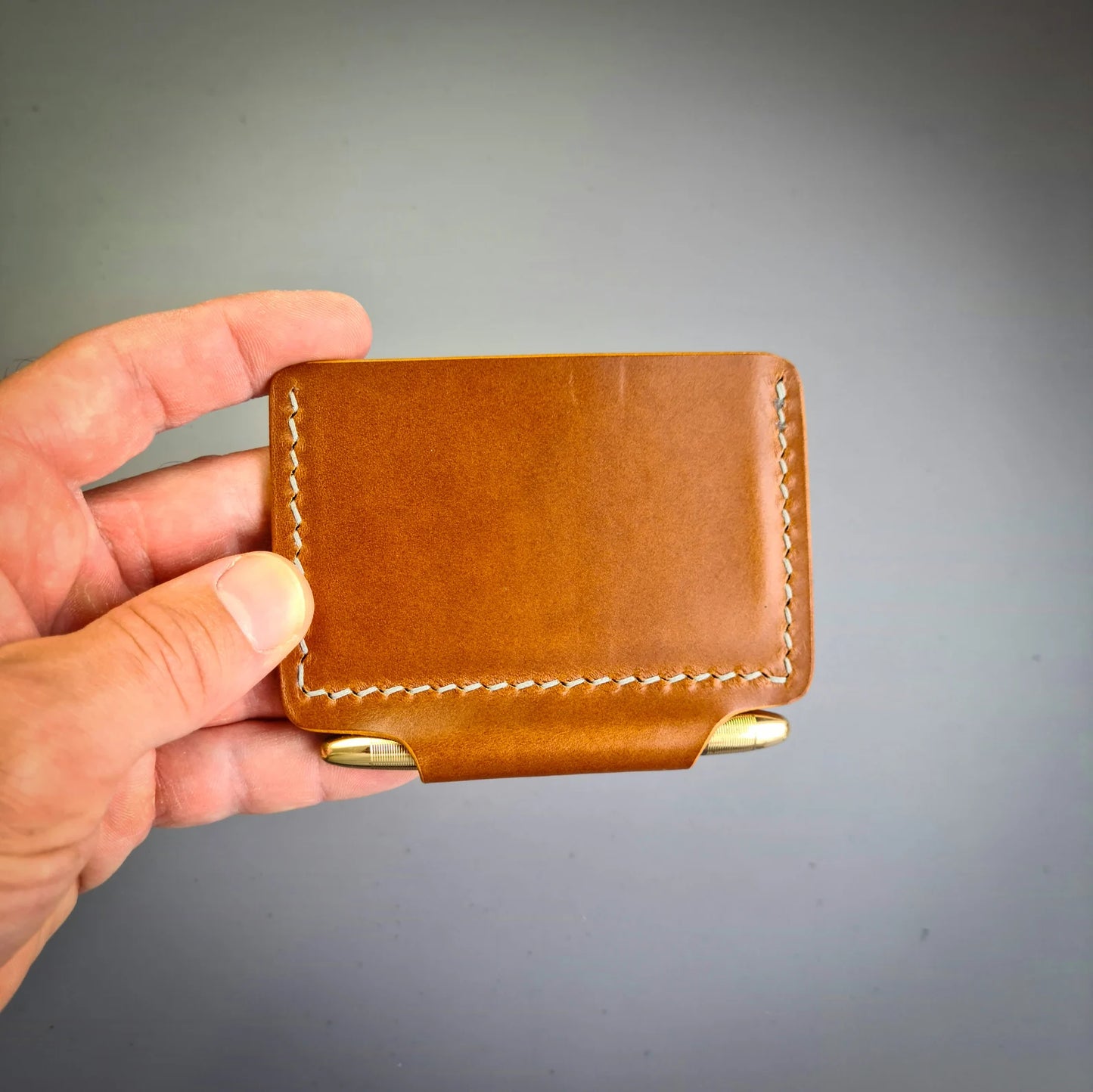 Leather EDC Wallet With Pen Slot & Coin Pocket