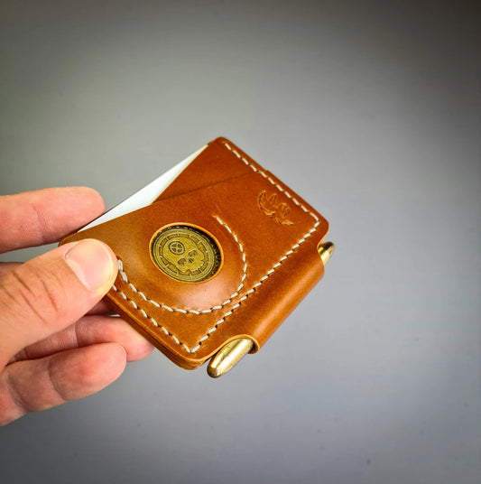 Leather EDC Wallet With Pen Slot & Coin Pocket