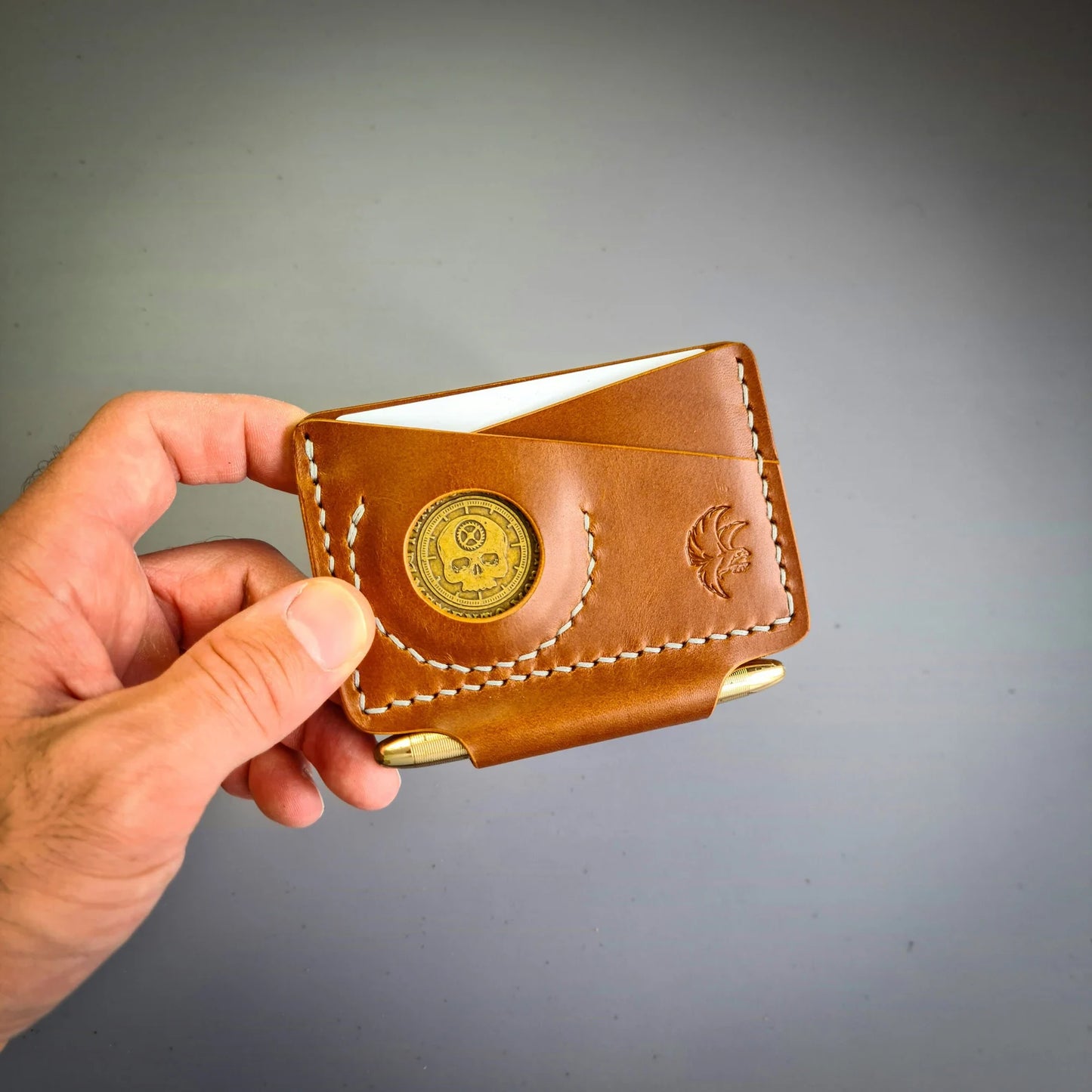 Leather EDC Wallet With Pen Slot & Coin Pocket