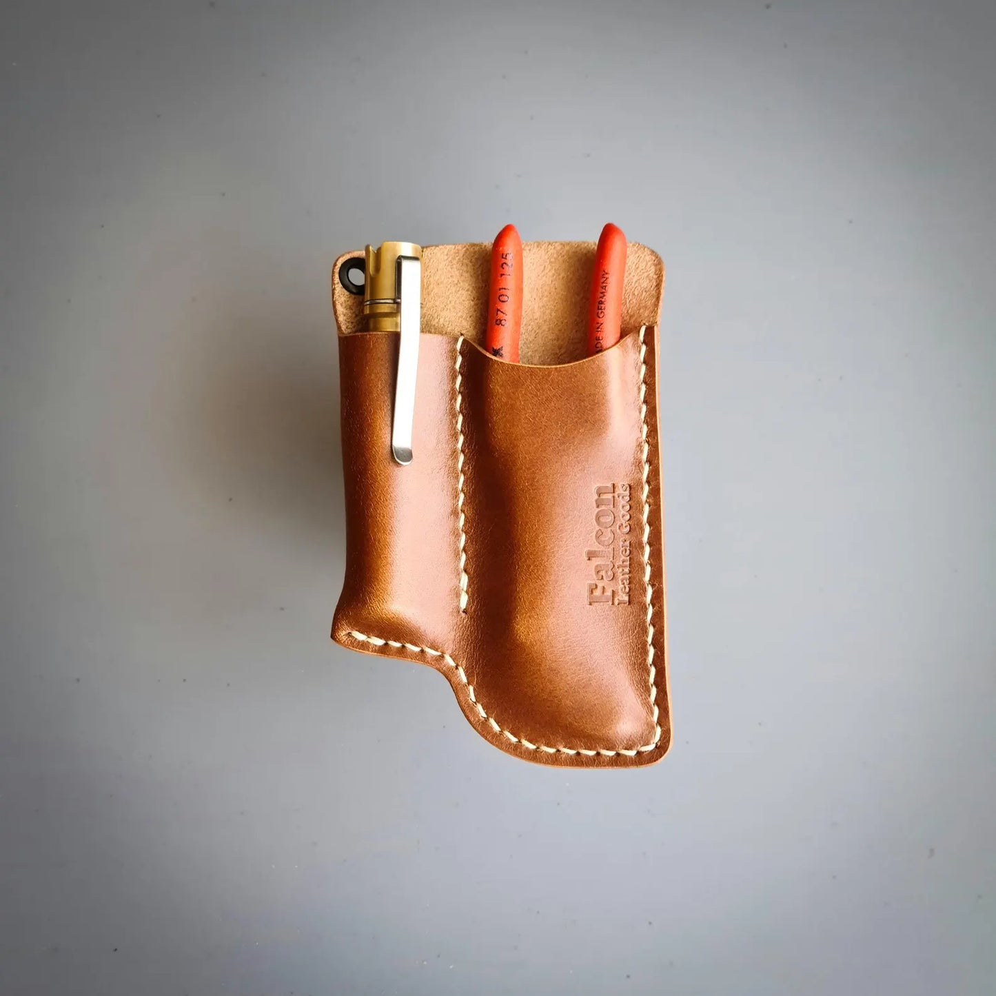 Leather Sheath for Knipex Cobra 125 and SAK With a Belt Loop