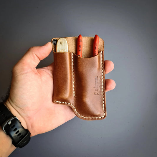 Leather Sheath for Knipex Cobra 125 and SAK With a Belt Loop