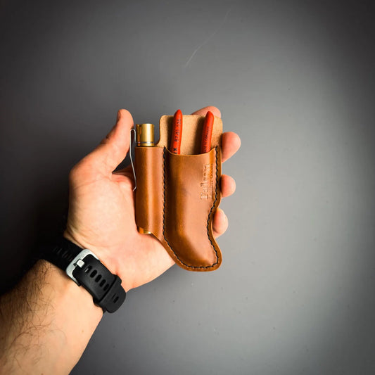 Leather Sheath With Belt Loop for Knipex Cobra 125 & Flashlight