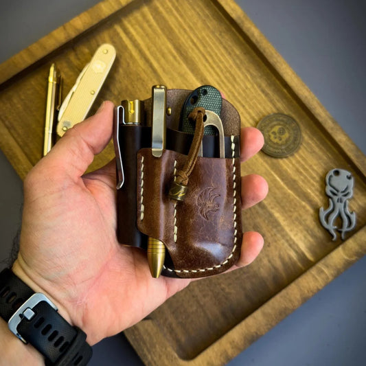 Dark Brown Leather Edc Pocket Organizer