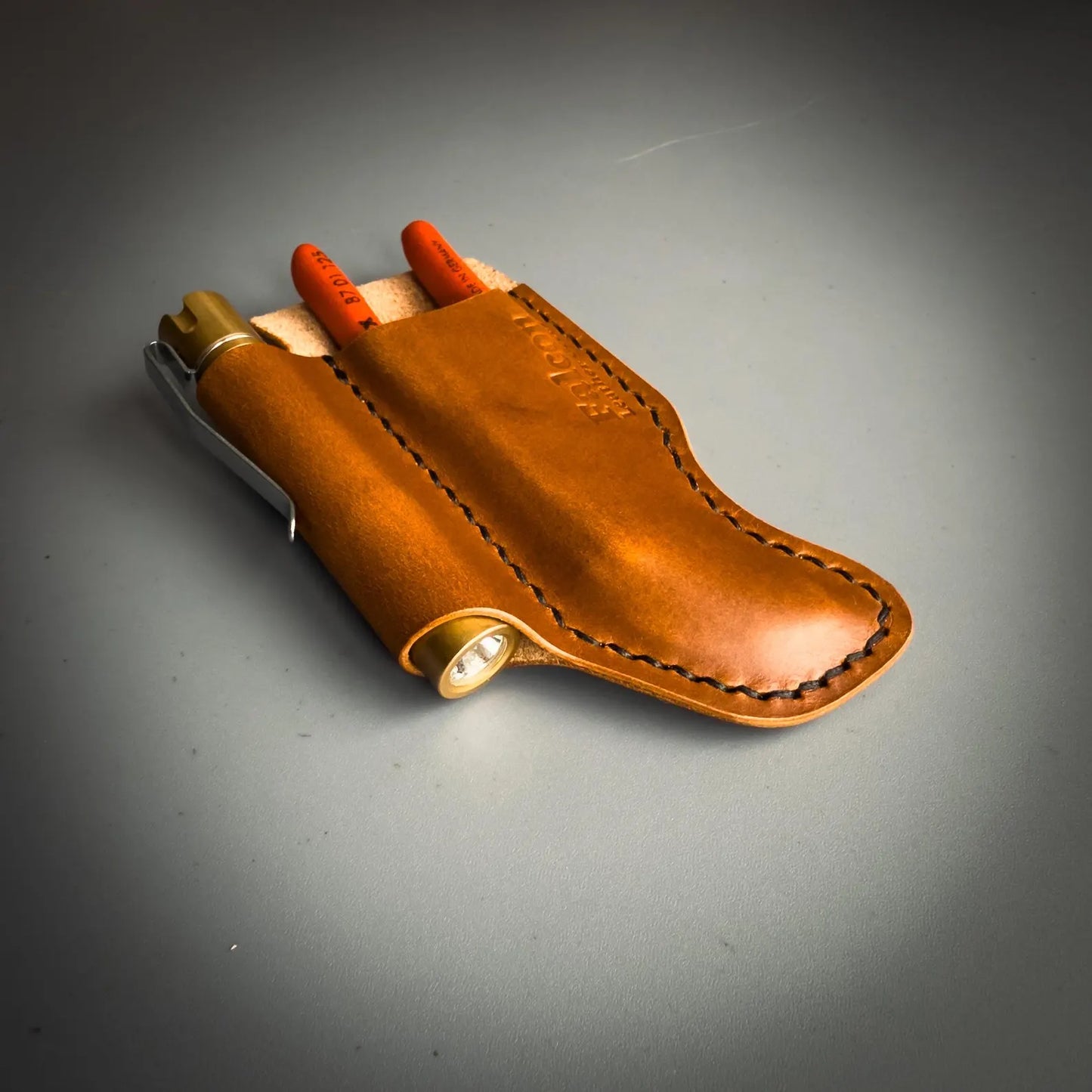 Leather Sheath With Belt Loop for Knipex Cobra 125 & Flashlight