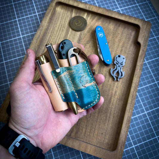 EDC Pocket Organizer (Natural Buttero & Appaloosa Sky Leather)