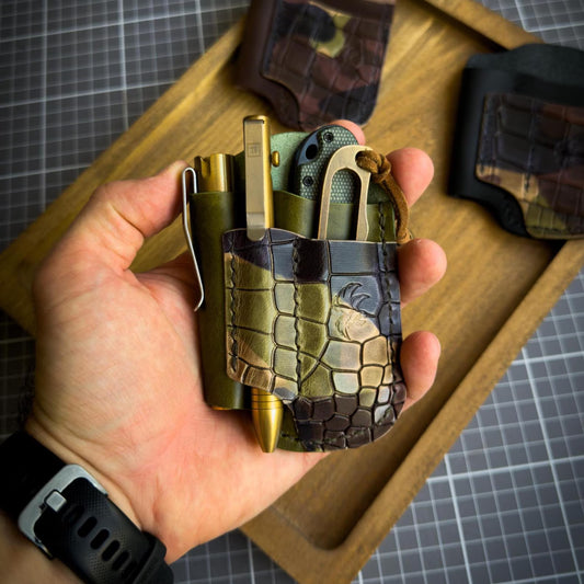 Crocco Embossed Leather Edc Pocket Organizer