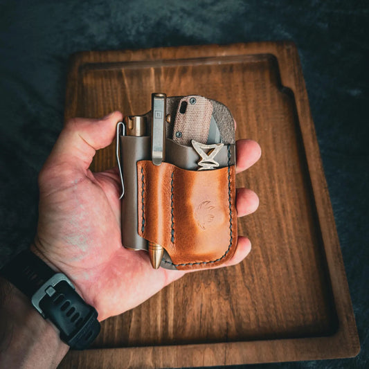 Leather Edc Pocket Organizer With Coin Slot