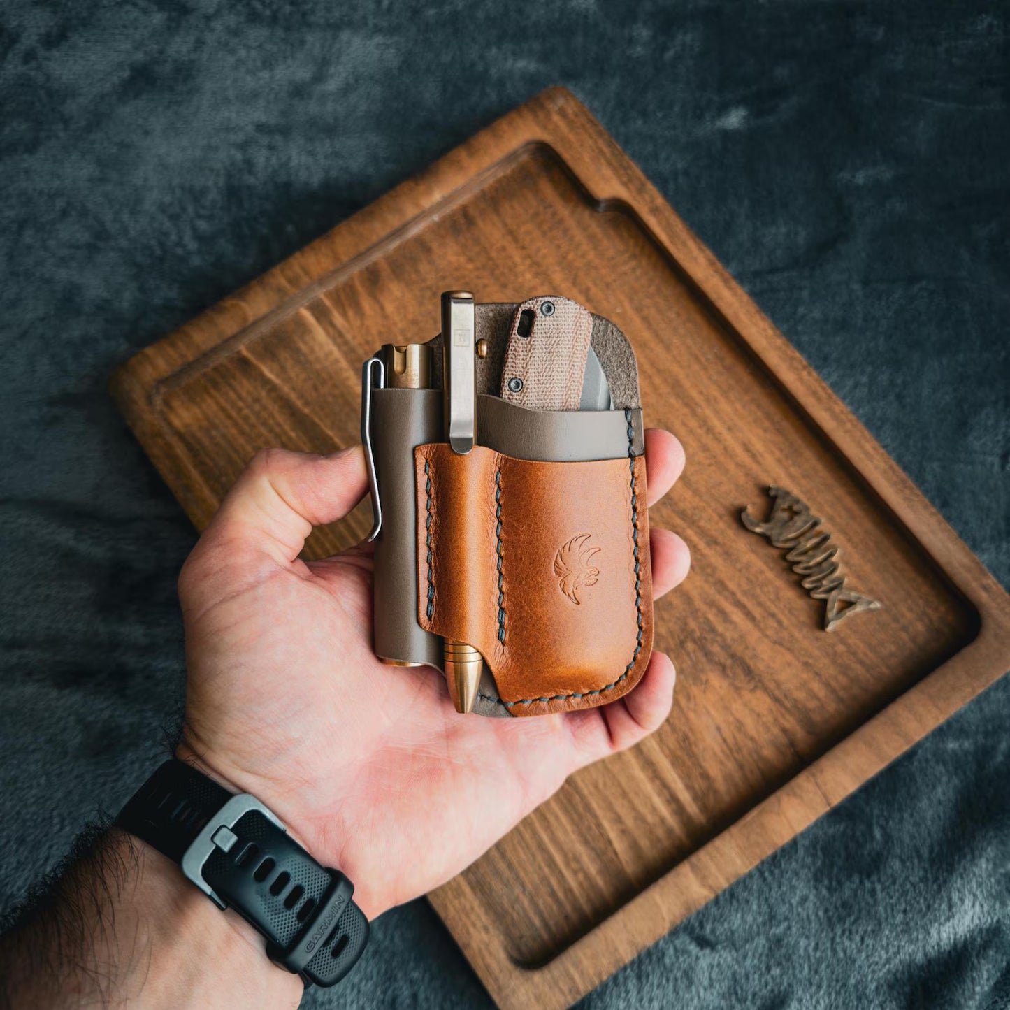 Leather Edc Pocket Organizer With Coin Slot