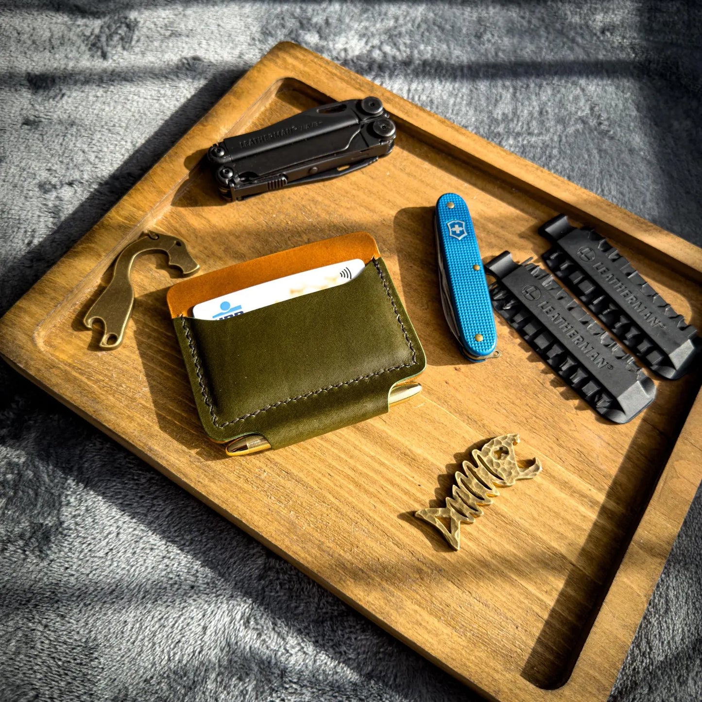 Leather EDC Wallet With Coin Pocket & Pen Slot