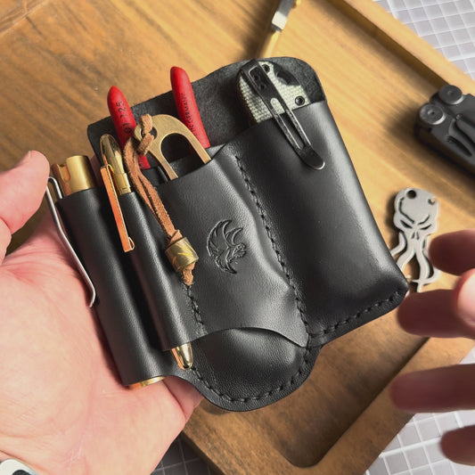 Handmade Edc Leather Organizer With Belt Loop