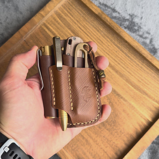EDC Pocket Organizer (Two-Tone Brown Leather)