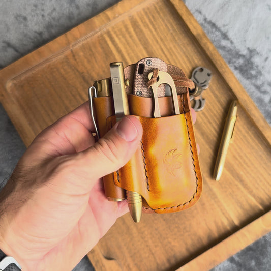 EDC Pocket Organizer (Whisky & Gaucho Oil Buffed Yellow)