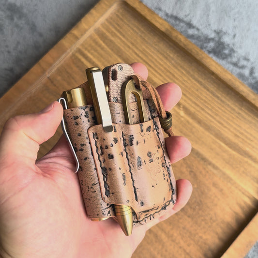 EDC Pocket Organizer (Cork Taupe Leather)