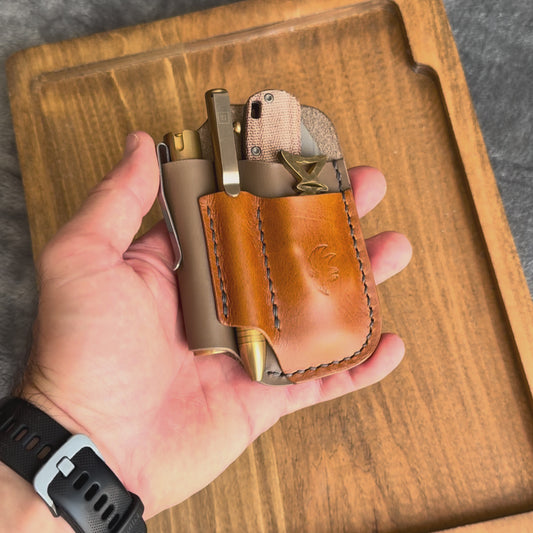 Leather Edc Pocket Organizer With Coin Slot