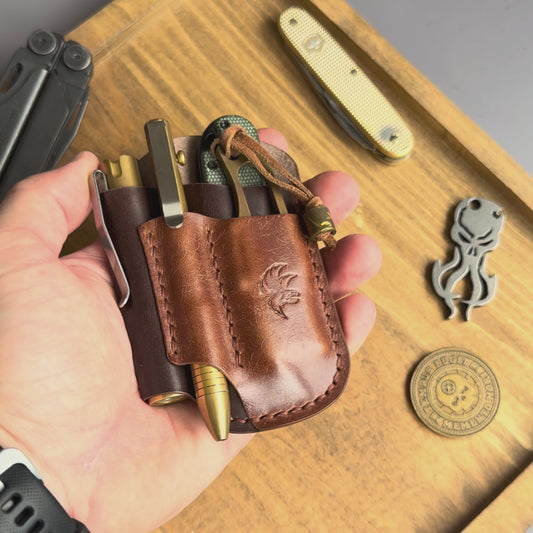 Dark Brown Leather Edc Pocket Organizer