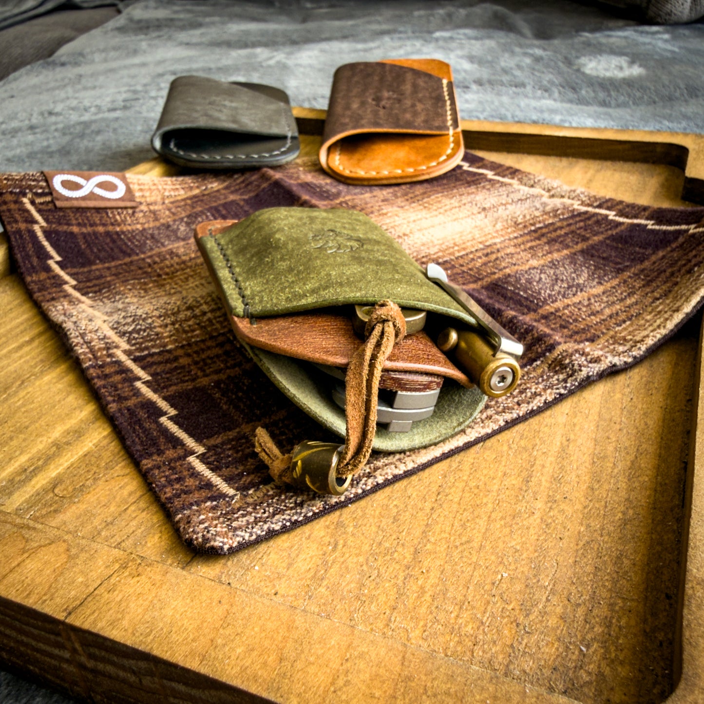 EDC-Taschen-Organizer (natürliches Buttero- und Appaloosa-Sky-Leder)
