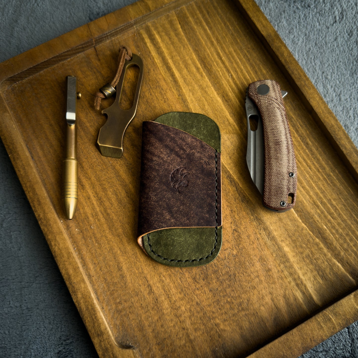 EDC-Taschen-Organizer (natürliches Buttero- und Appaloosa-Sky-Leder)