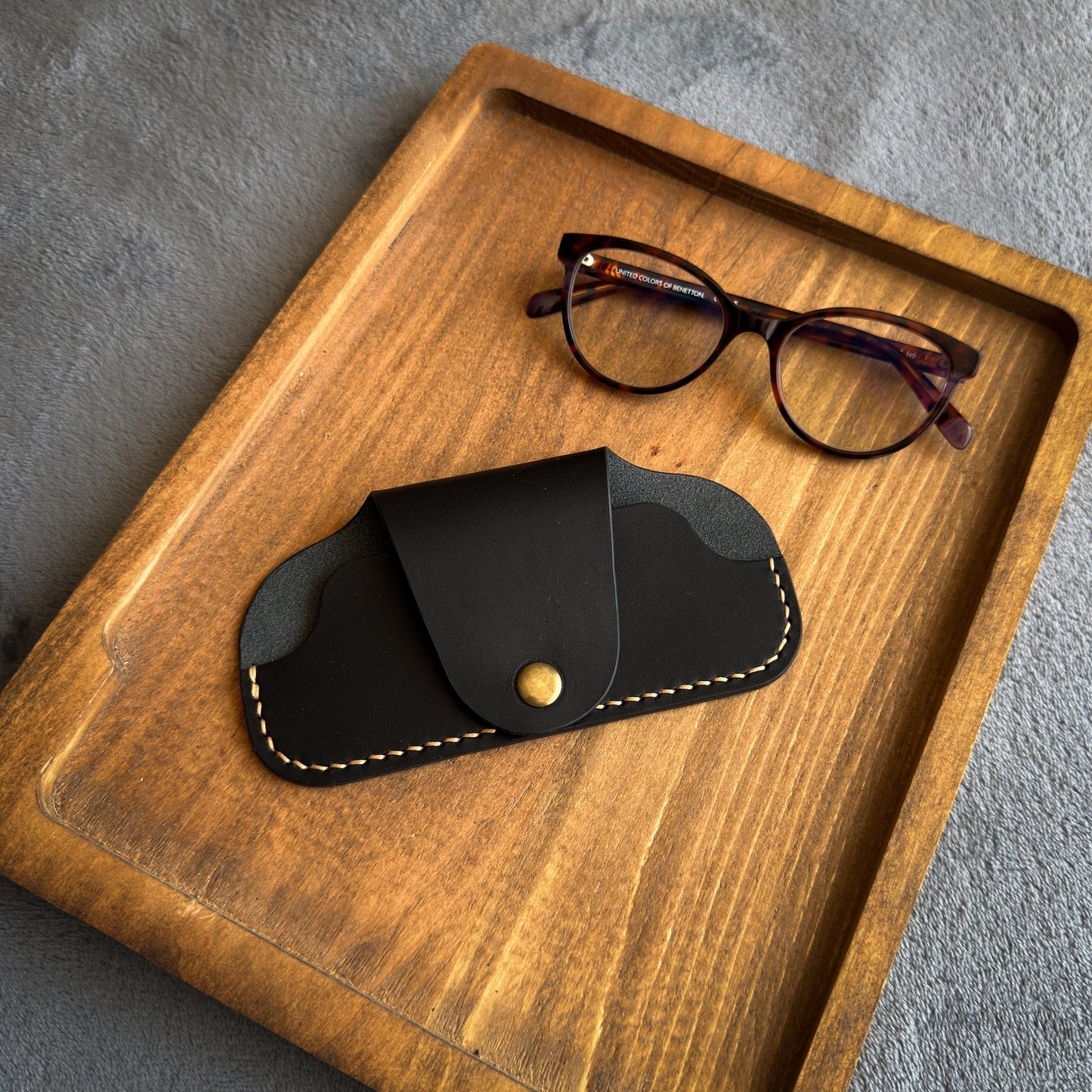 Handmade Leather Glasses Case | Full Grain Vegetable Tanned Eyeglass Sleeve