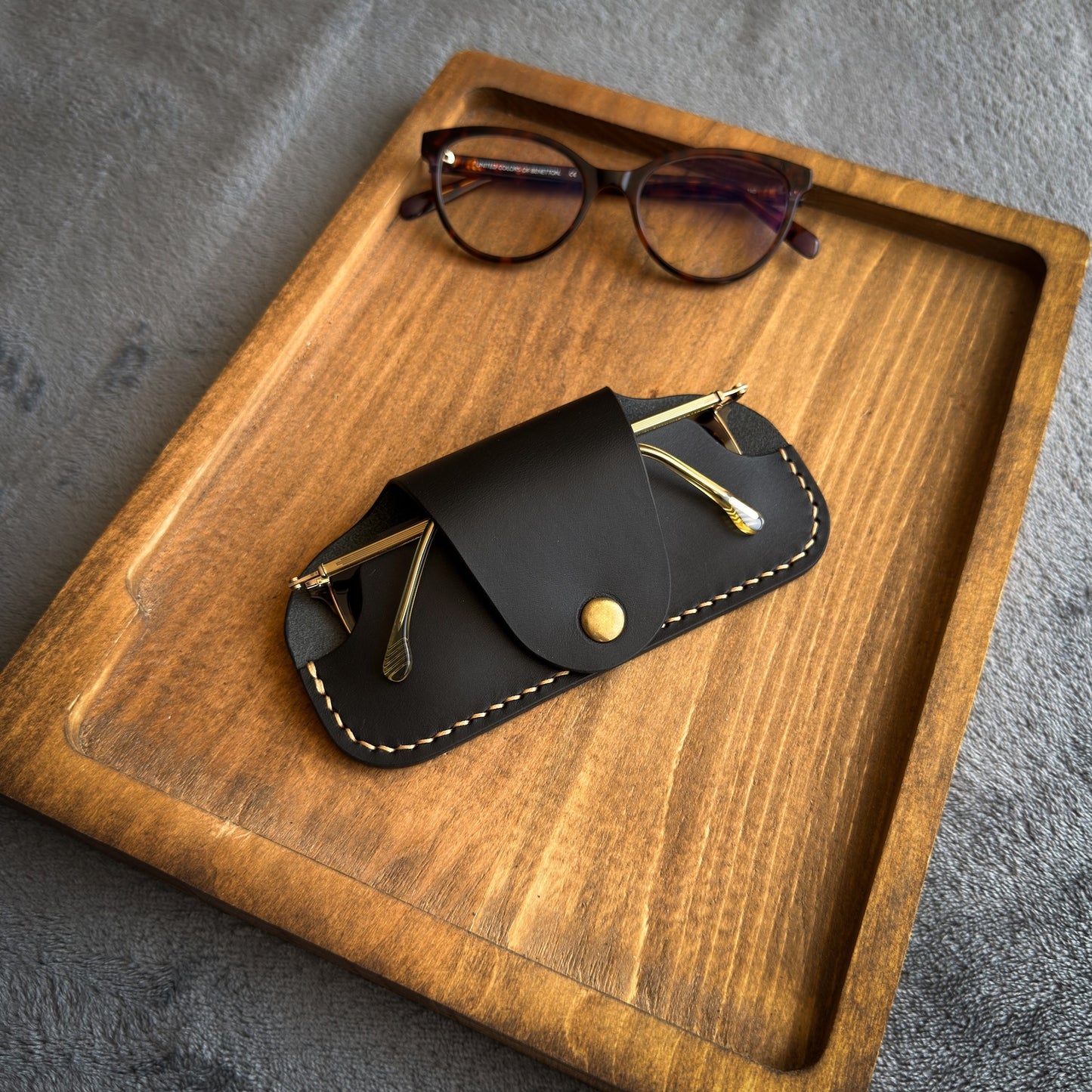 Handmade Leather Glasses Case | Full Grain Vegetable Tanned Eyeglass Sleeve