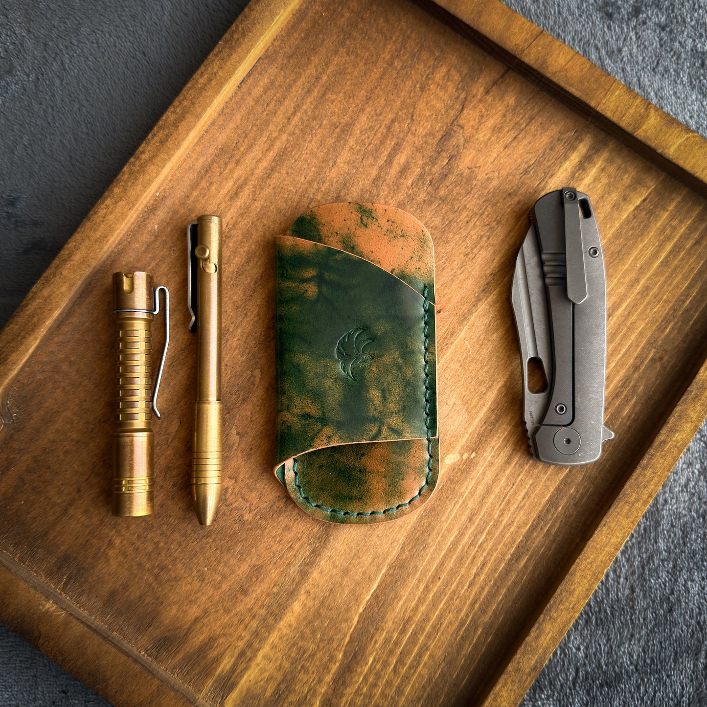 EDC-Taschen-Organizer (natürliches Buttero- und Appaloosa-Sky-Leder)
