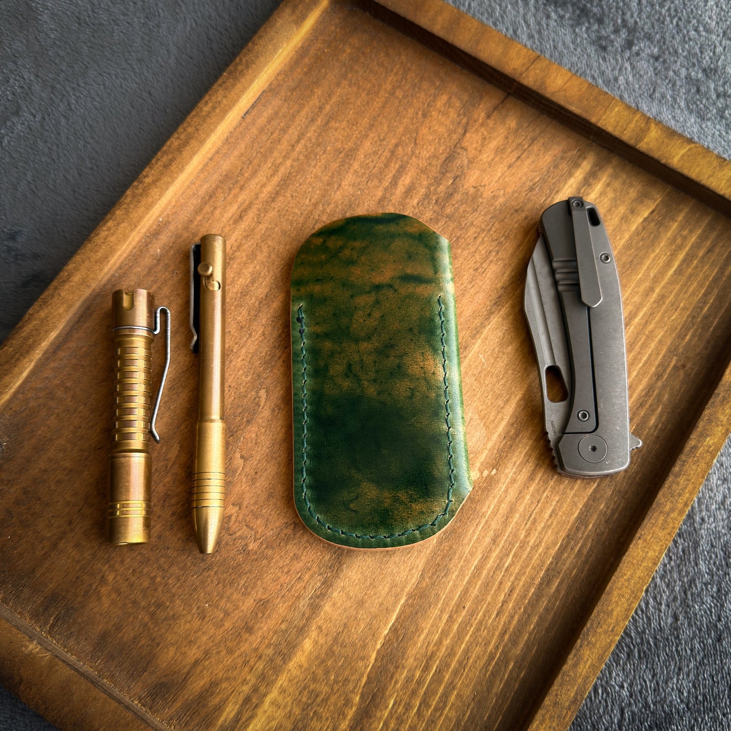 EDC-Taschen-Organizer (natürliches Buttero- und Appaloosa-Sky-Leder)