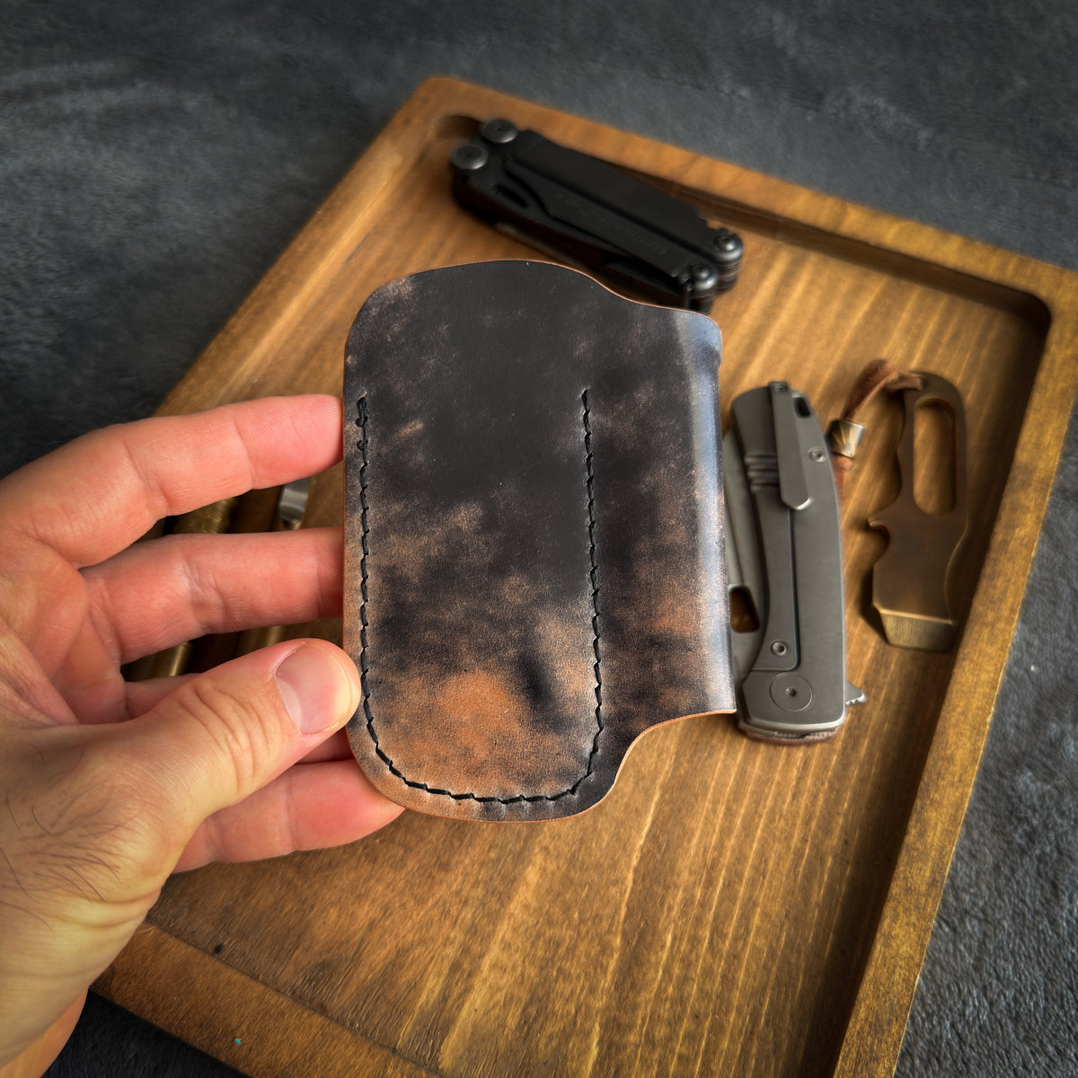 EDC-Taschen-Organizer aus Leder