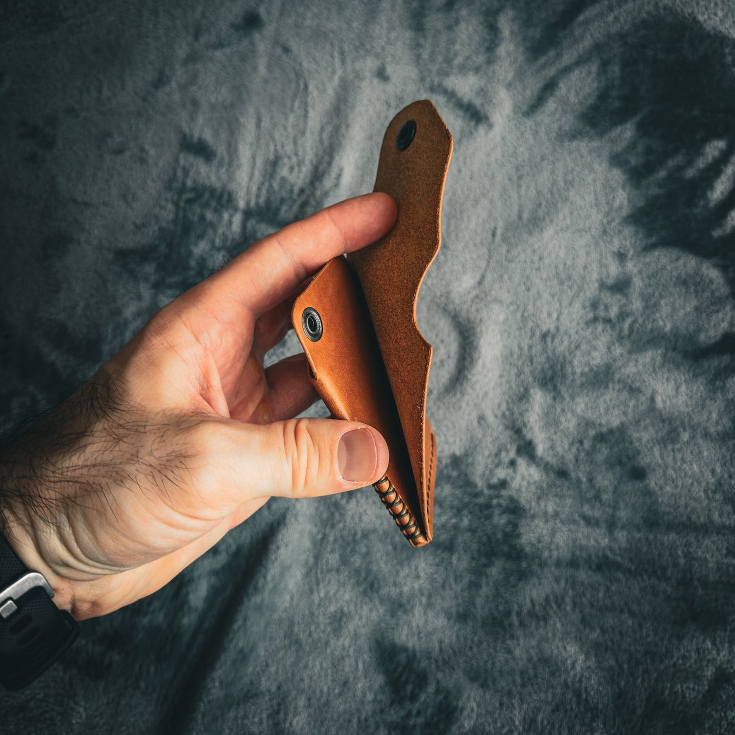 Handgemachte minimalistische Lederbrieftasche