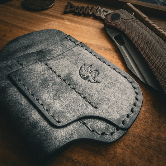 Stone Grey Leather Edc Pocket Organizer