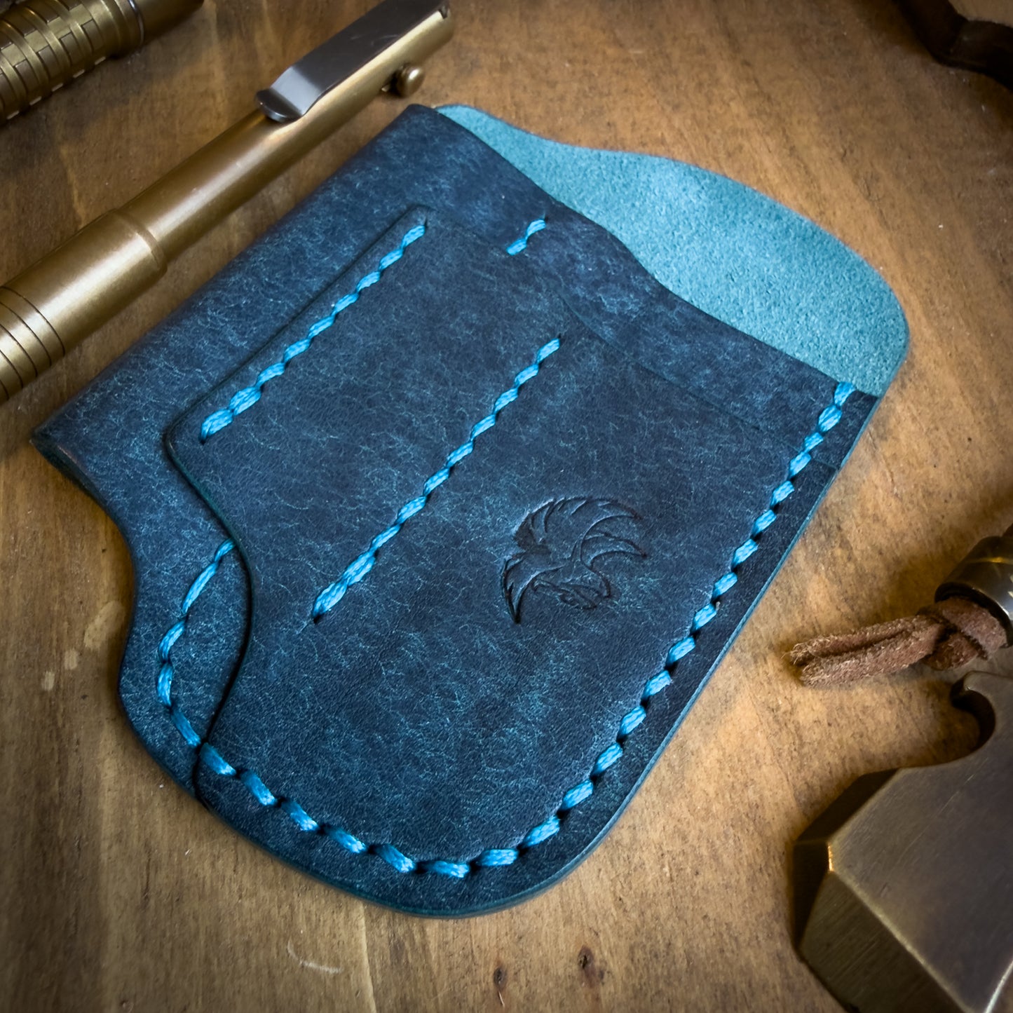 Navy Blue Pueblo Leather Edc Pocket Organizer