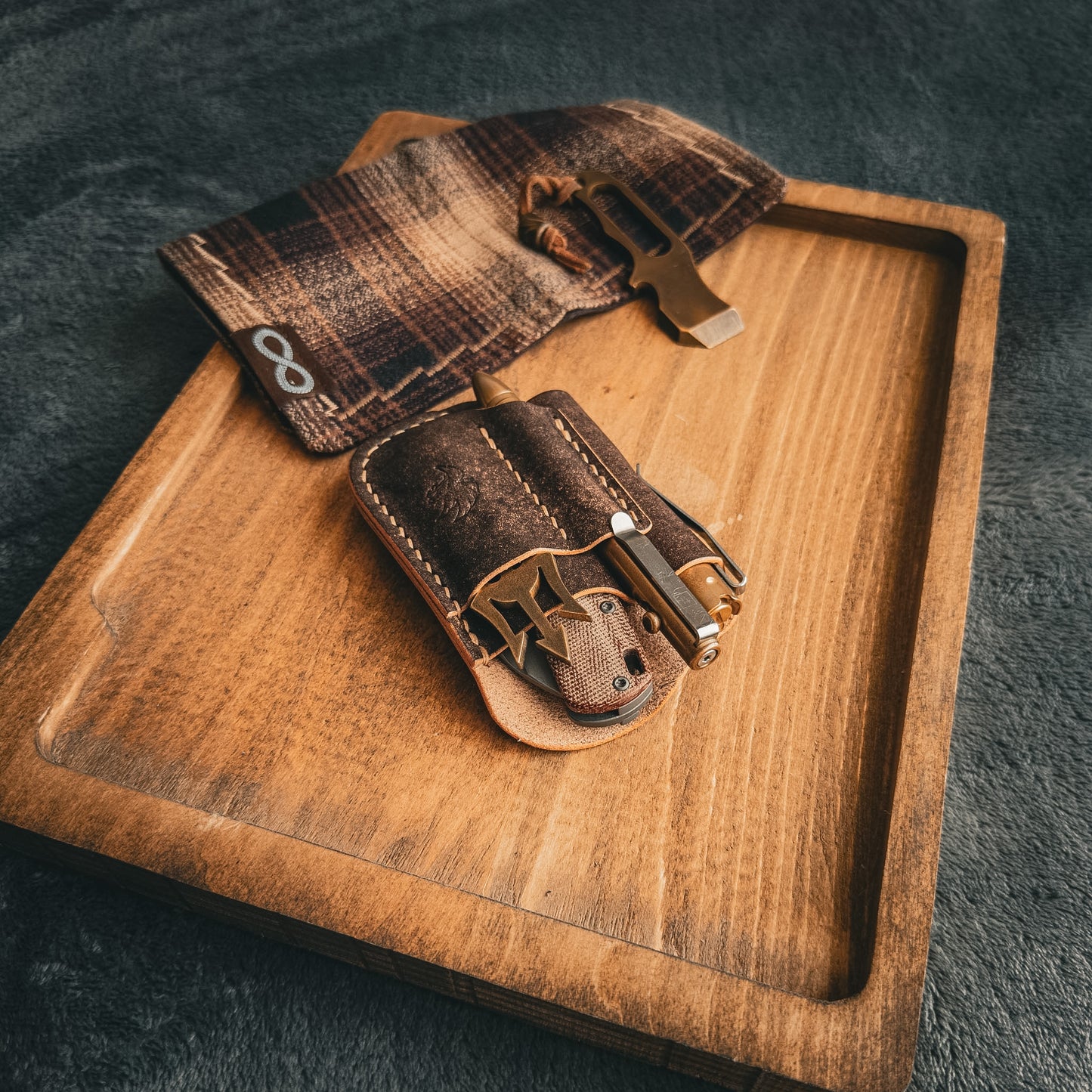 Brown Leather Edc Pocket Organizer (Badalassi Carlo “Habana” Leather)