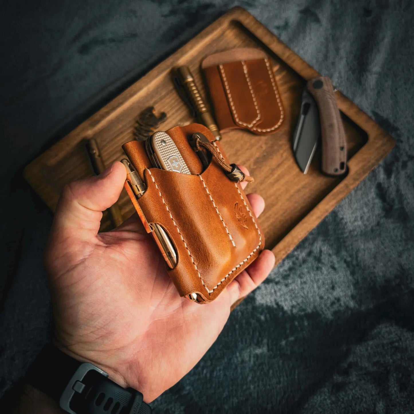 Handmade Leather EDC Caddy | Pocket Organizer