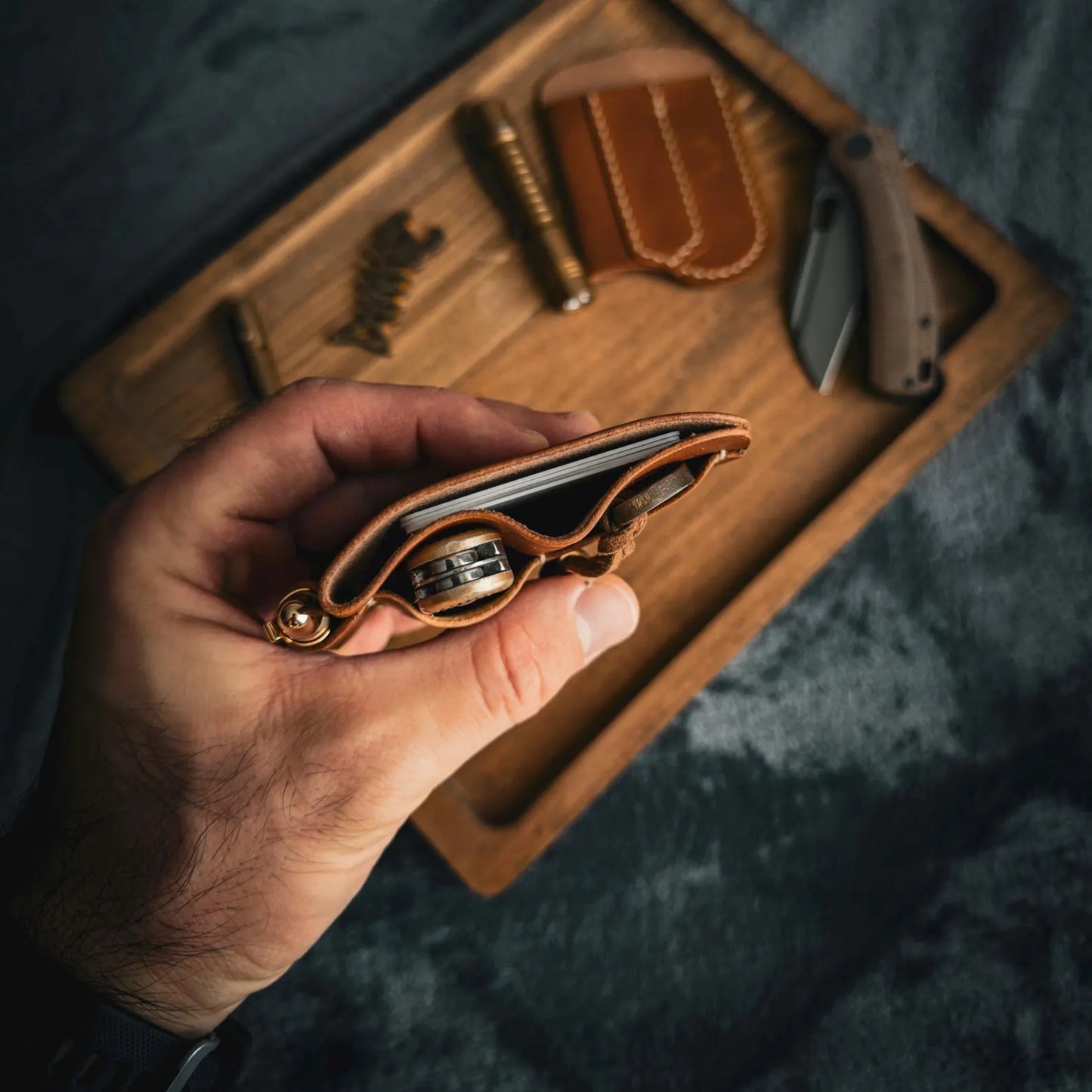 Handmade Leather EDC Caddy | Pocket Organizer
