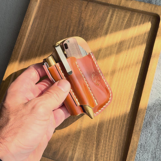 Leather Edc Pocket Organizer - Cognac Shell Cordovan