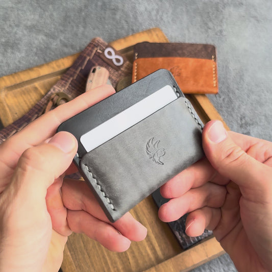 Minimalist Black & Dark Grey Leather Wallet