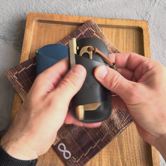 Leather EDC Pocket Organizer | Handmade Knife, Pen & Pry Bar Holder